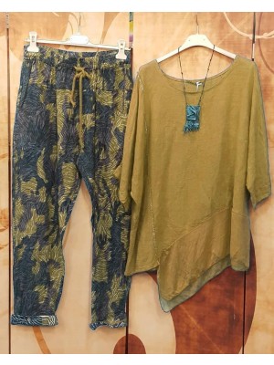 Casual Simple Printing Irregular Two Piece Suit