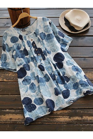 Short Sleeve Printed Crew Neck Casual TShirt