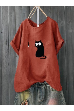 Cartoon Print Cute Short Sleeve Casual TShirt