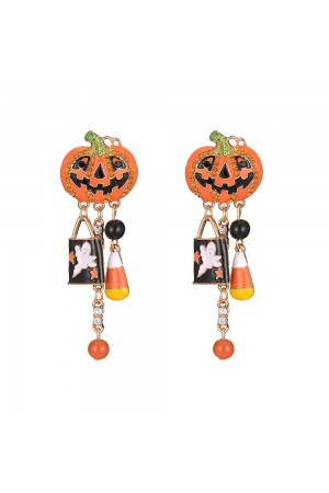 Alloyed pumpkin Halloween earrings