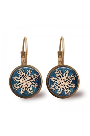 Christmas snowflake time gem earrings