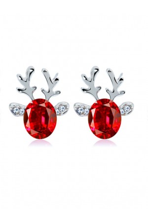 Crystal Gem Antler Stud Earrings