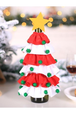 Christmas Tree Elf Star  Wine Bottle Decorations Set
