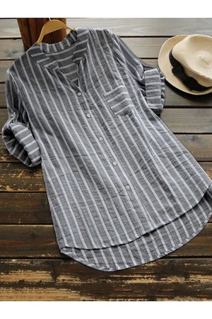 Casual Loose Tunic Long Sleeve Blouse