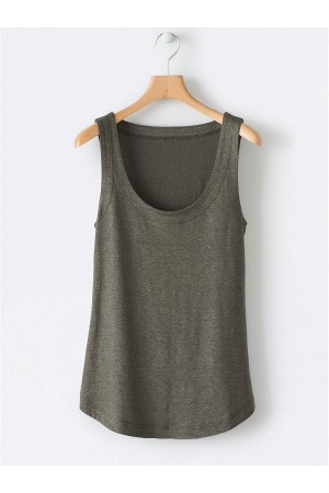 LINEN LONGLINE VEST