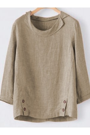 Casual 3/4 Sleeve Buttoned Shirt