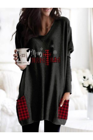 Women's Merry Christmas Print Dress