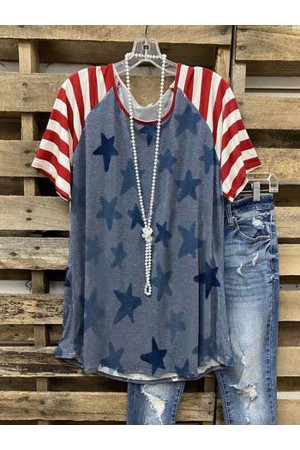 CottonBlend Short Sleeve Casual Shift TShirts