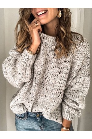 Cotton Long Sleeve Vintage Sweater