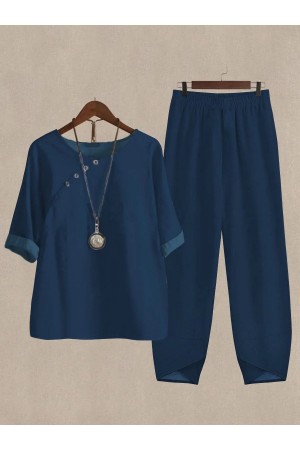 Solid Color Versatile Casual Two Piece Suits