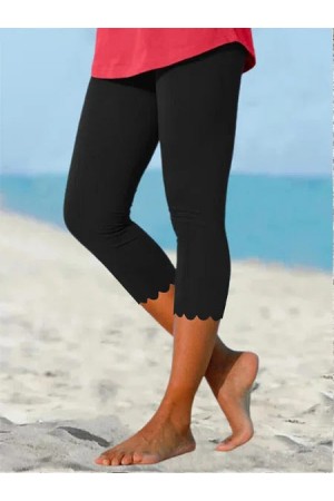 Solid Basic Capris Leggings