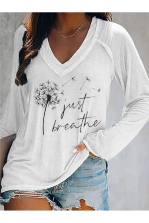 V Neck Dandelion Casual TShirt/Tee