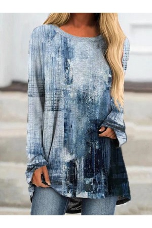 Ombre Crew Neck Casual Regular Fit TShirt
