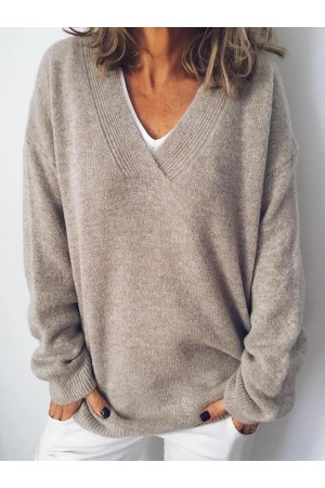 Long Sleeve V Neck Tops