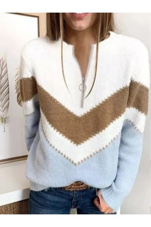 Casual V Neck Cotton Sweater