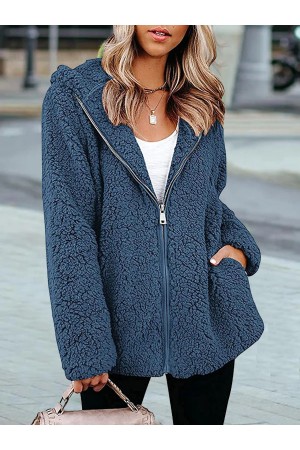 Casual Flannel Zipper Loosen Outerwear