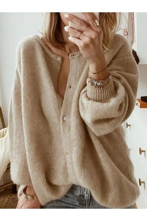 Casual Front Button Down Soft Sound Cardigan Sweater
