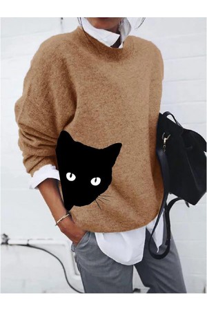 Casual Long Sleeve Shift Acrylic Sweater
