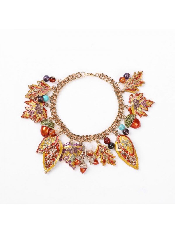 Maple leaf pendant alloy leaf bracelet