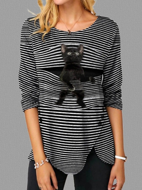 Fun Cat Print Top
