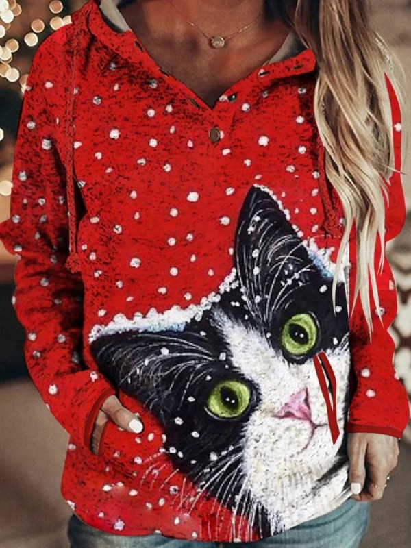 Christmas Cat Women Hoodie & Sweatshirt