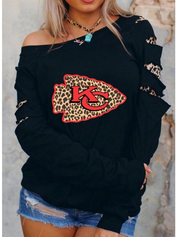 Women's Sweatshirts Round Neck Long Sleeve Leopard Sweatshirts
