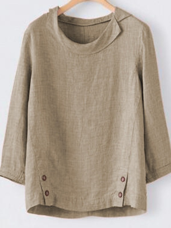 Casual 3/4 Sleeve Buttoned Shirt