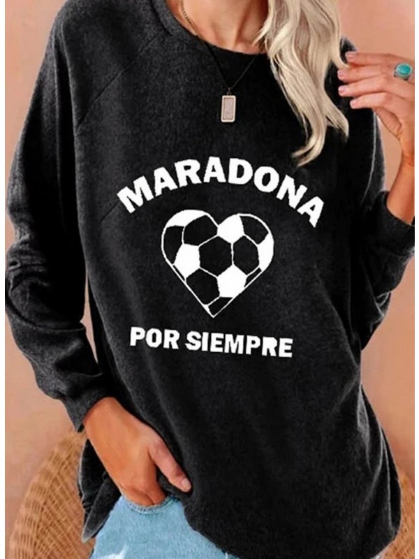 Women's Sweatshirts Letter Print Long Sleeve Round Neck Sweatshirt