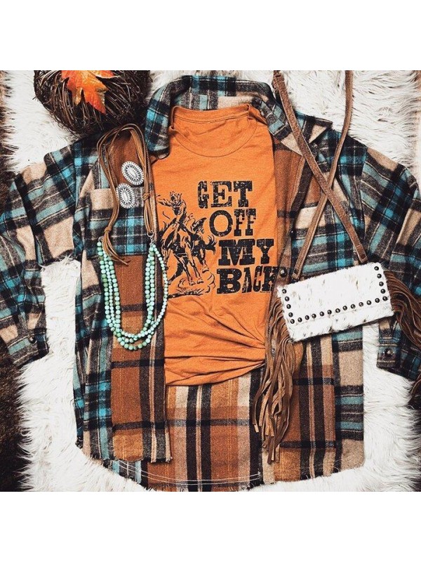Casual Contrast Plaid Buttoned Shirt