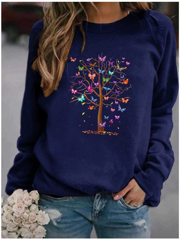 Women's Hoodie Sweatshirt Graphic Butterfly Daily Basic Hoodies Sweatshirts Yellow Blushing Pink Black