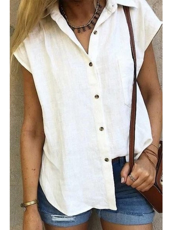 Women Plain Casual Short Sleeves Tops