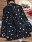 Elegant Floral Printed Long Sleeve Blouse