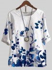 Floral Loose Casual V Neck TwoPiece Set