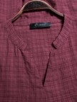 Vintage Plaid Side Button Vneck Long Sleeve Plus Size Shirt