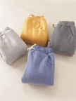 Solid Fleeced Cotton Pants