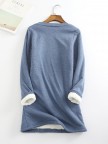 【OVER $59 GET $6 OFF CODE:FG6】Casual FleeceBlend Round Neck Solid Long Sweatshirt