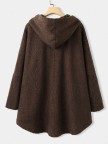 Vintage Printed Long Sleeve Hooded Patchwork Asymmetrical Coat