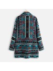 Ethnic Print Long Sleeve Thick Vintage Coat