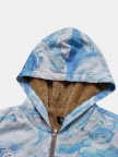 Landscape Prints Long Sleevs Hooded Zipper Casual Warm Coats