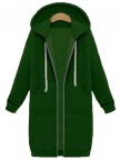 Casual Women Long Sleeve Zipper Hooded Pockets Coat