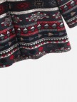 Ethnic Print Long Sleeve Thick Vintage Coat