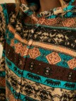 Vintage Ethnic Pattern Print Pocket Hooded Casual Coat