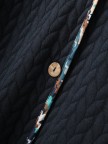 Vintage Print Patchwork Hooded Coat With Pocket