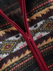 Ethnic Print Patchwork Long Sleeve Hooded Jacket