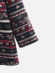 Ethnic Print Long Sleeve Thick Vintage Coat