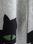 Cartoon Cat Print Long Sleeve Hooded Coat