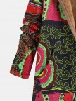 Thick Ethnic Print Long Sleeve Hooded Vintage Coat