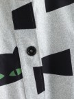Cartoon Cat Print Long Sleeve Hooded Coat