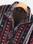 Ethnic Print Long Sleeve Thick Vintage Coat