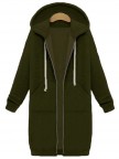 Casual Women Long Sleeve Zipper Hooded Pockets Coat